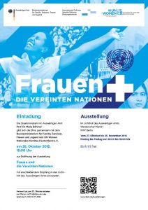 Einladung Ausstellungseröffnung Frauen und die Vereinten Nationen